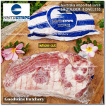Lamb collar SHOULDER BONELESS Australia frozen steak cuts 1cm 3/8" (price/pack 600gr 4-5pcs) brand Wammco / Midfield / WhiteStripe